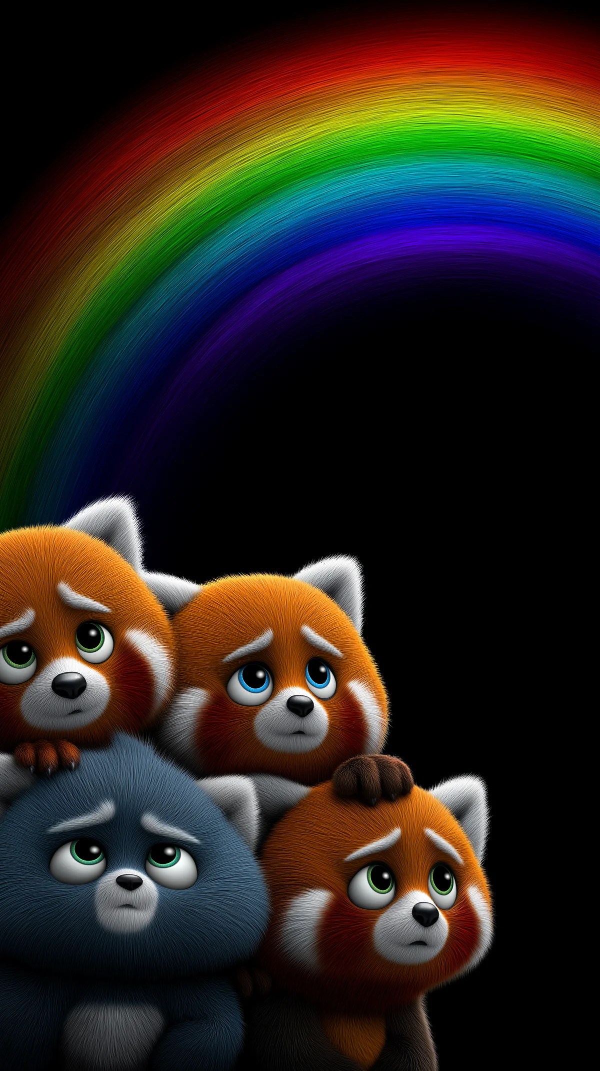 Sad Red Panda Rainbow Glow Dark Aesthetic Wallpaper wallpaper - Panda Wallpapers | Picmaze