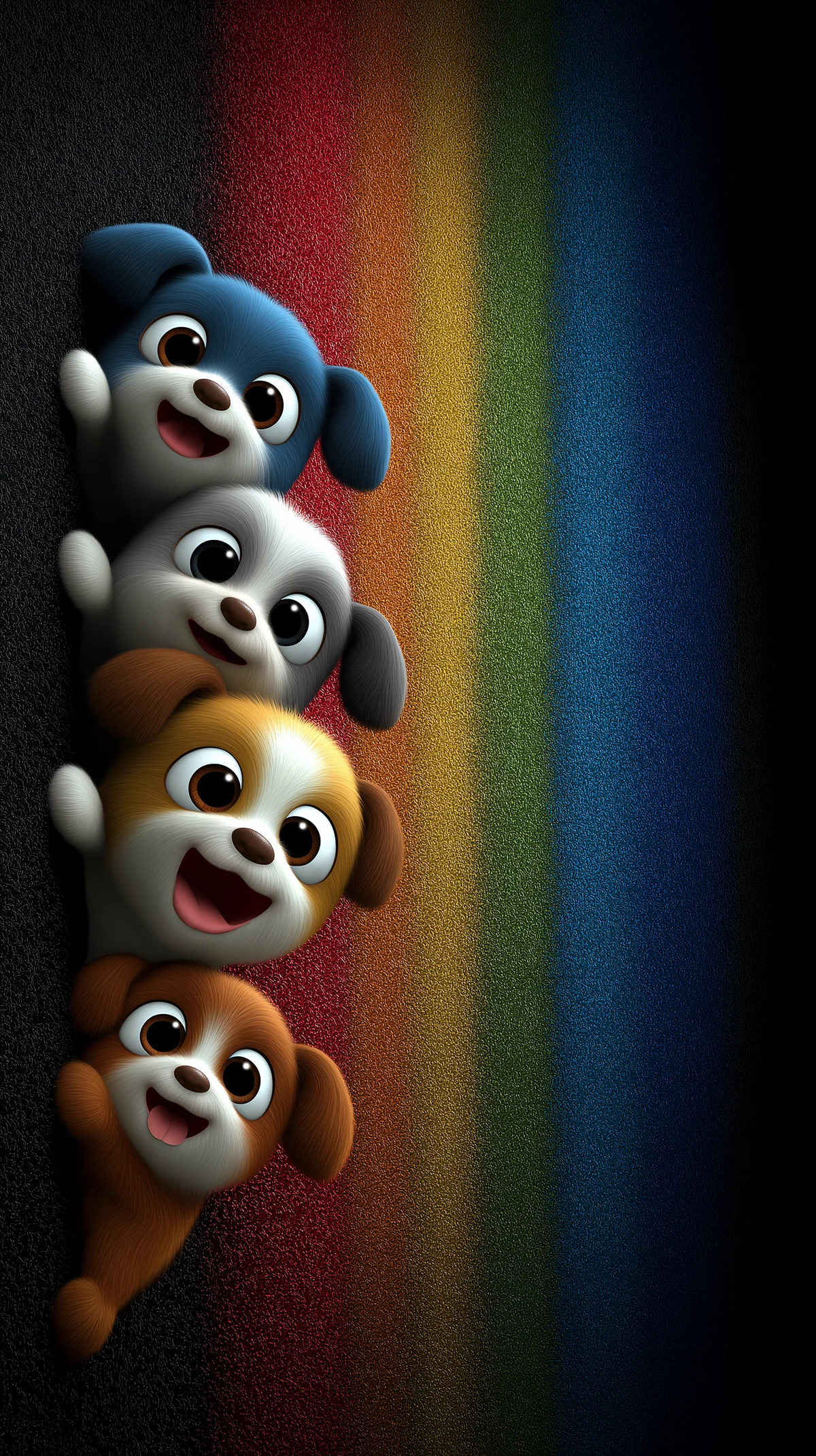Cute Puppy Stack Side Rainbow Glow Dark Aesthetic Wallpaper wallpaper - Dogs wallpaper | Picmaze