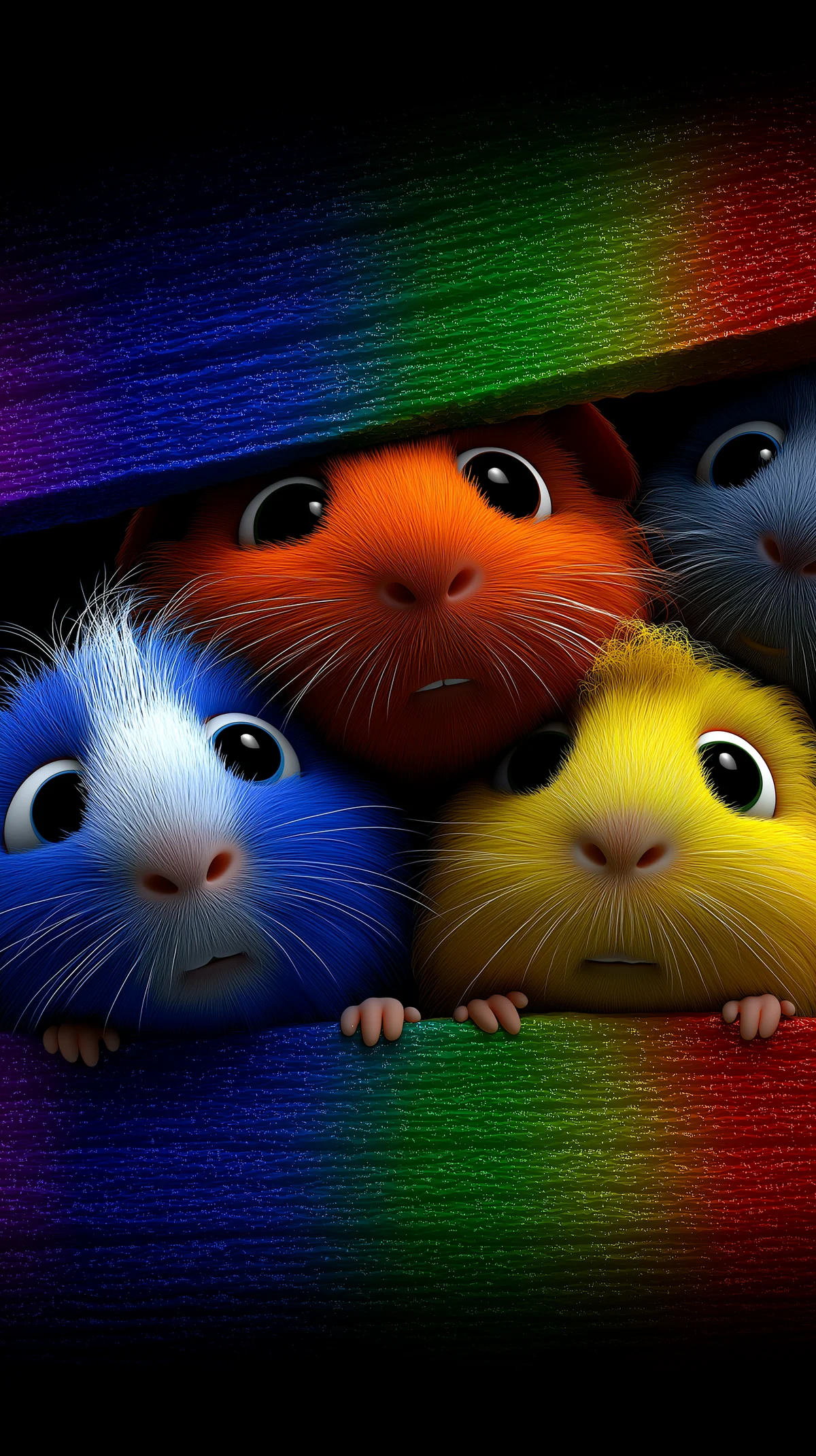 Neon Rainbow Guinea Pig Wallpaper for Cute Phone Screens wallpaper - Cute Animal Wallpapers | Picmaze