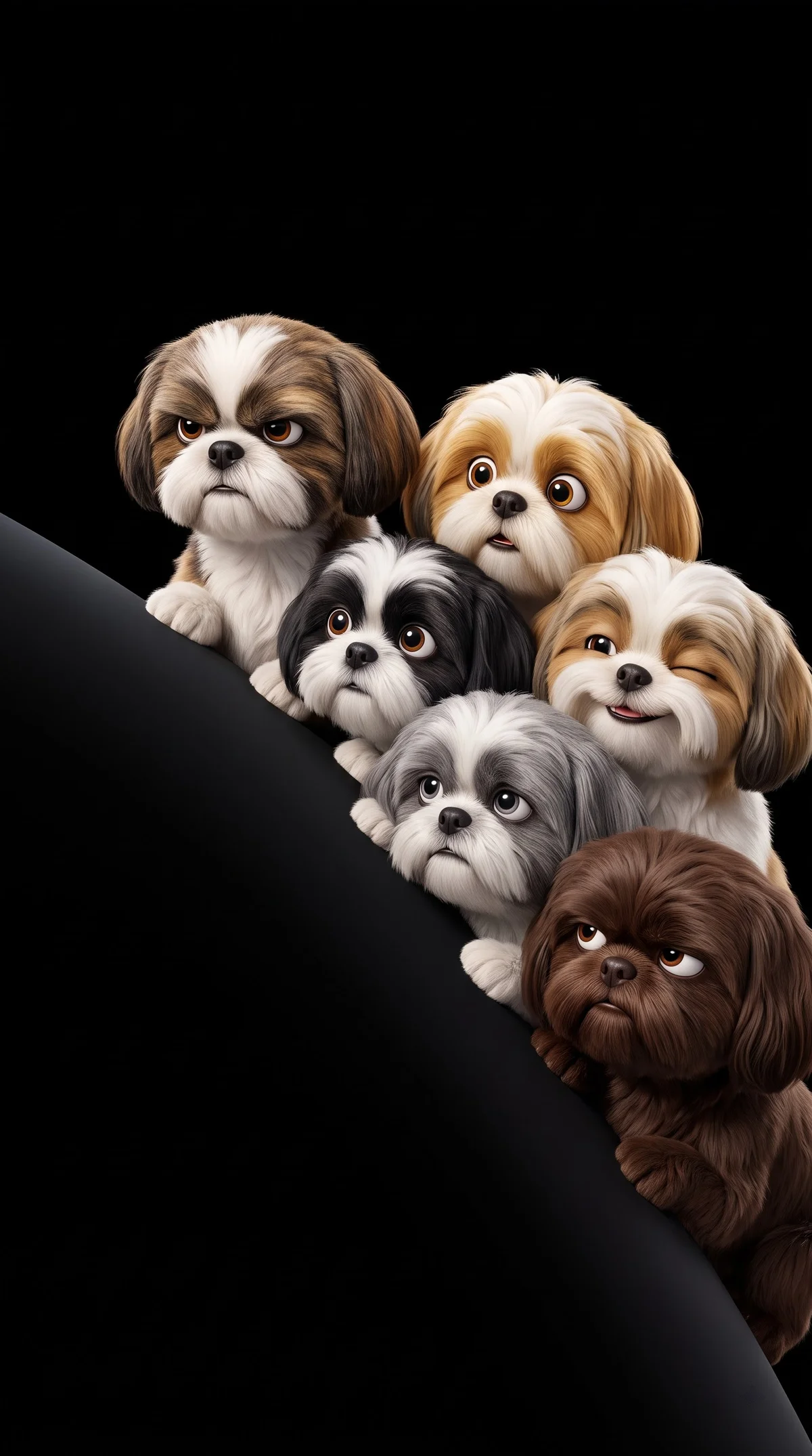 Six Shih Tzu Puppies 4K AMOLED Wallpaper wallpaper - Dogs wallpaper | Picmaze