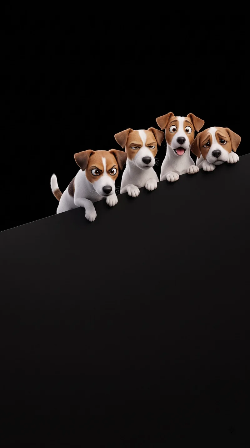 Four Funny Cartoon Dogs Dark AMOLED 4K Phone Wallpaper Wallpaper | Picmaze