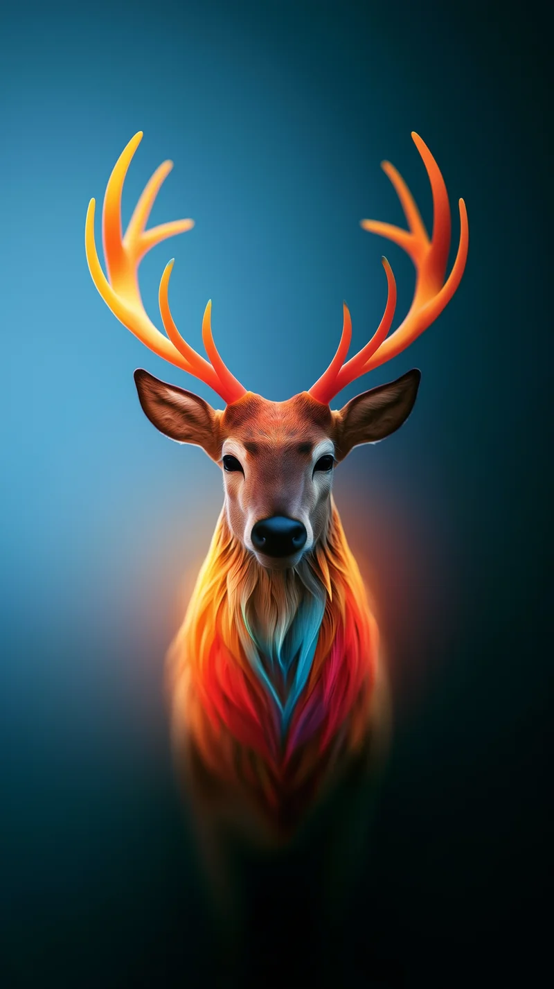 Neon Glow Deer Antlers Vibrant Blue 4K Phone Wallpaper - Deer wallpapers  mobile Wallpaper | Picmaze