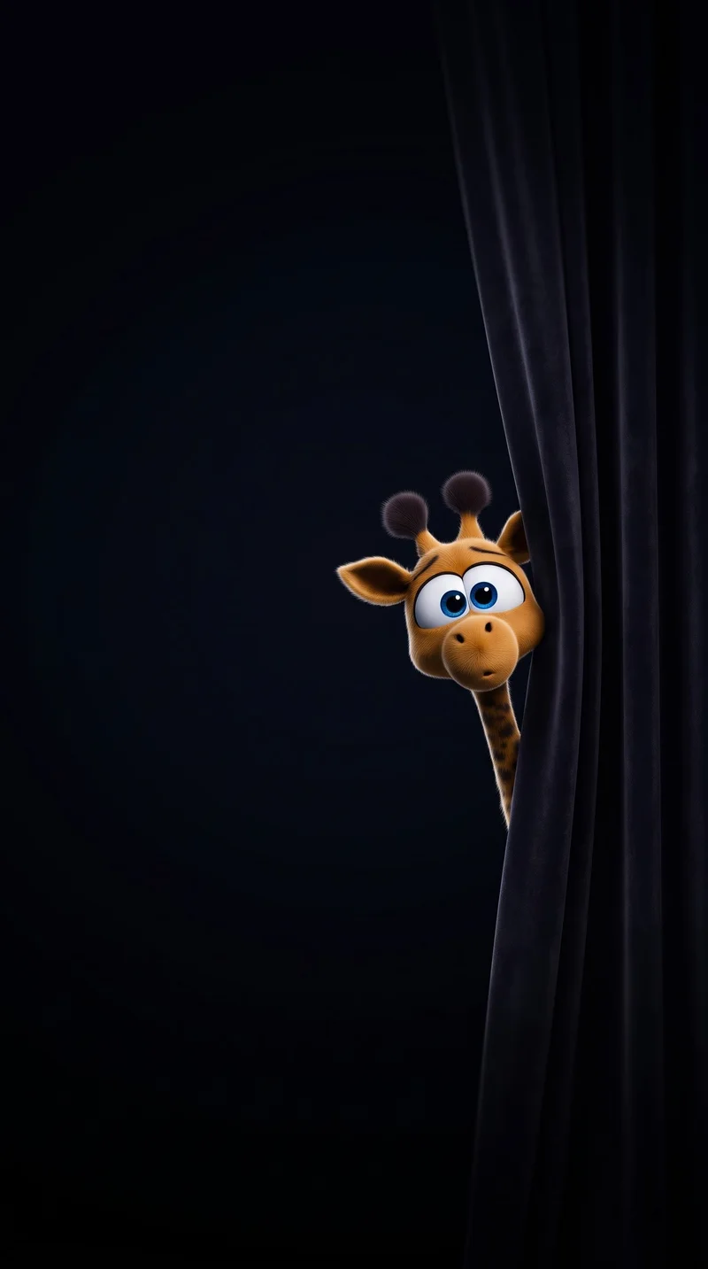 Curious Cartoon Giraffe Peeking Dark AMOLED Phone Wallpapers - Giraffe wallpapers mobile Wallpaper | Picmaze