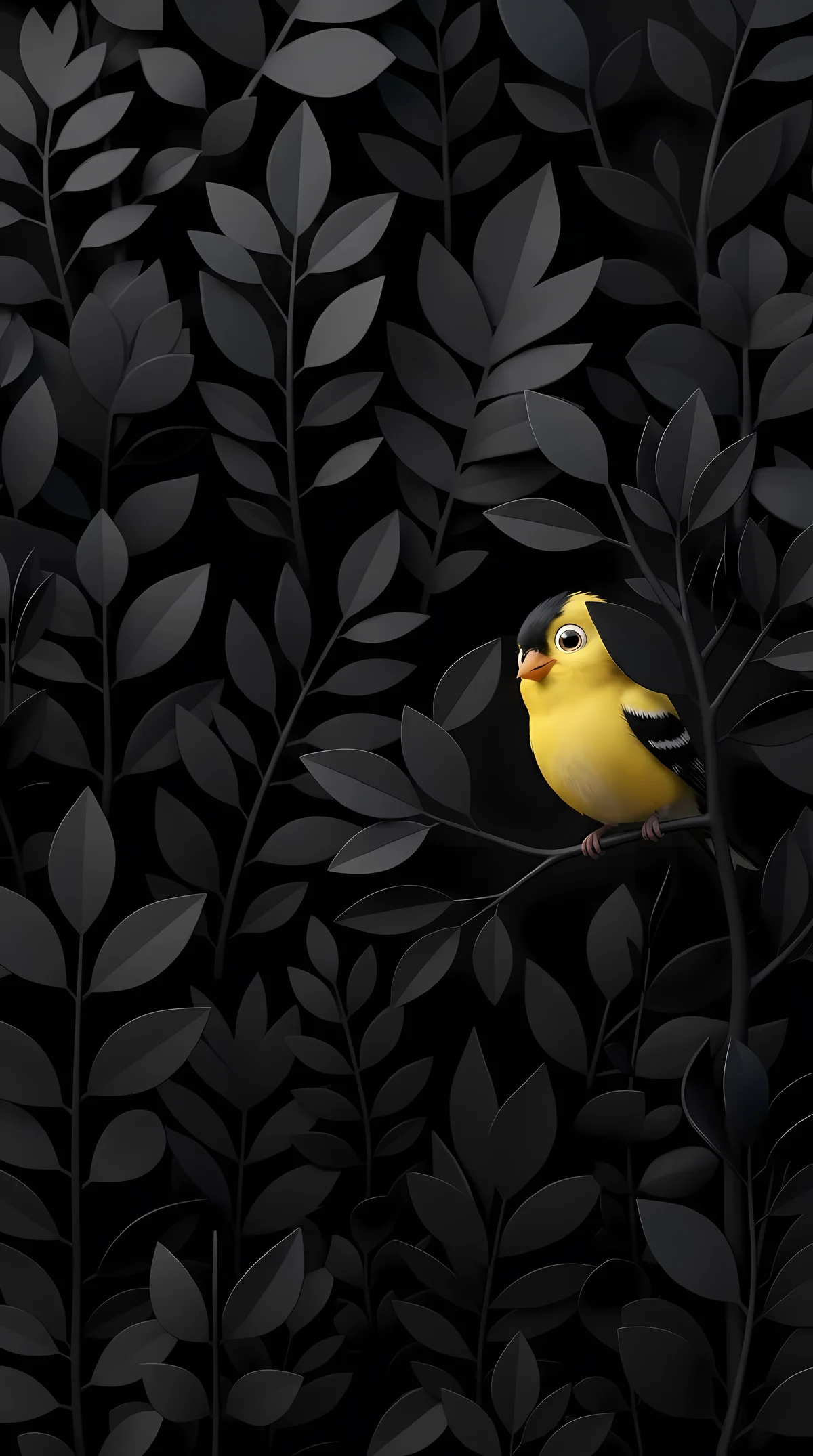 Cute Yellow Bird Dark Foliage 4K AMOLED Phone Wallpaper wallpaper - Bird Wallpapers | Picmaze
