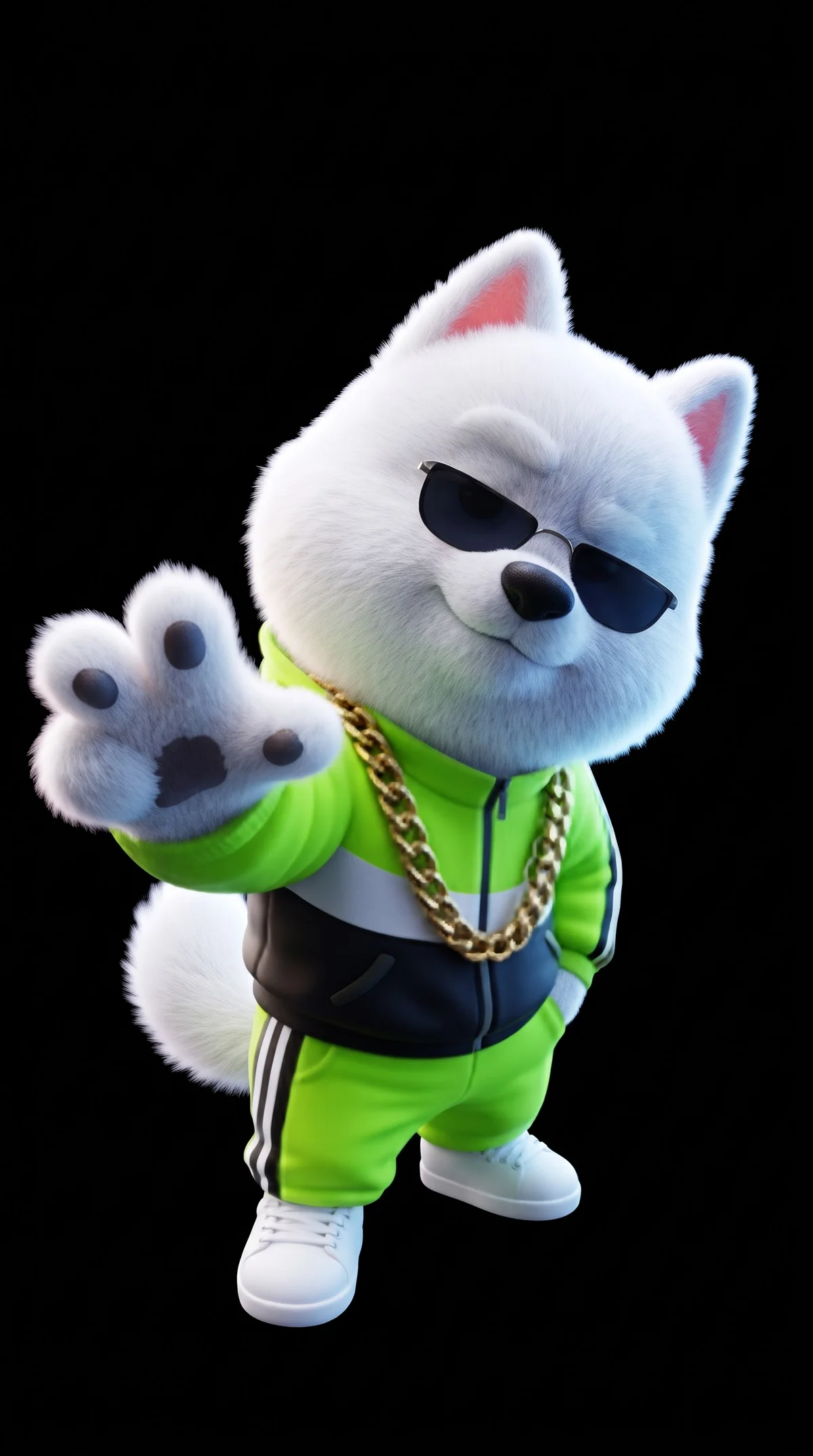 Cool White Dog Green Tracksuit AMOLED 4K Phone Wallpaper wallpaper - Dogs wallpaper | Picmaze