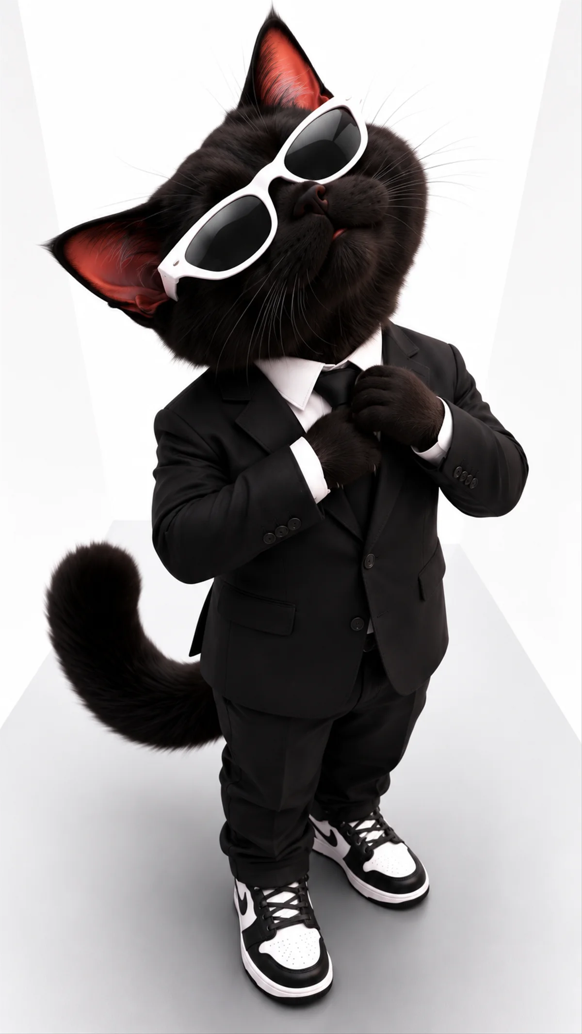 Dapper Black Cat Suit White Sunglasses 4K Phone Wallpaper wallpaper - Cat Wallpapers | Picmaze