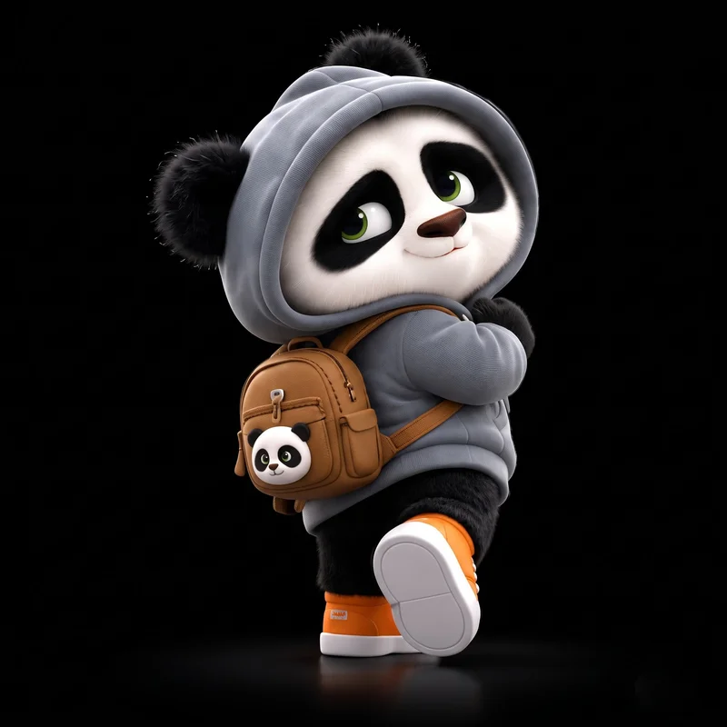 Cute 3D Animated Panda Cub in Hoodie Premium 4K Wallpaper profile picture