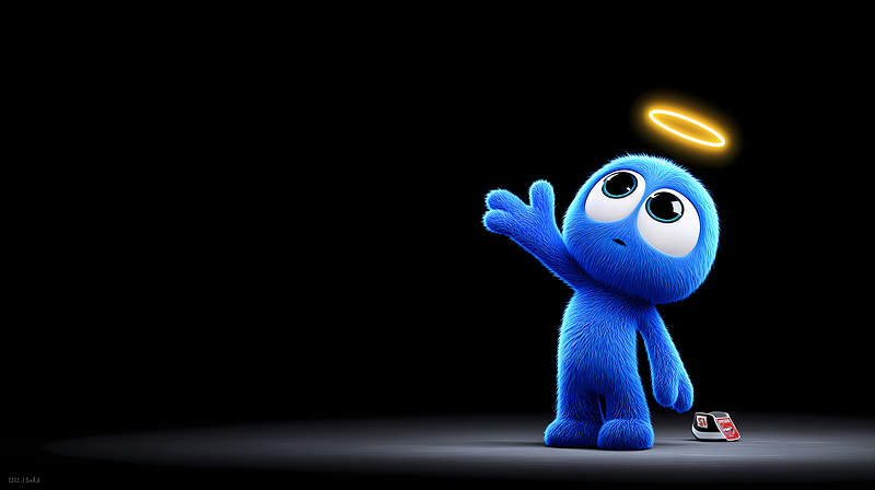 Cute Blue Cartoon Angel Dark Background 4K Wallpaper - Desktop Wallpapers  desktop Wallpaper | Picmaze