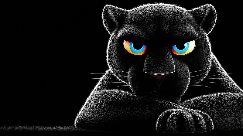 Black Panther 4K Dark Wallpaper with Neon Eyes - 3D Wallpaper desktop Wallpaper | Picmaze