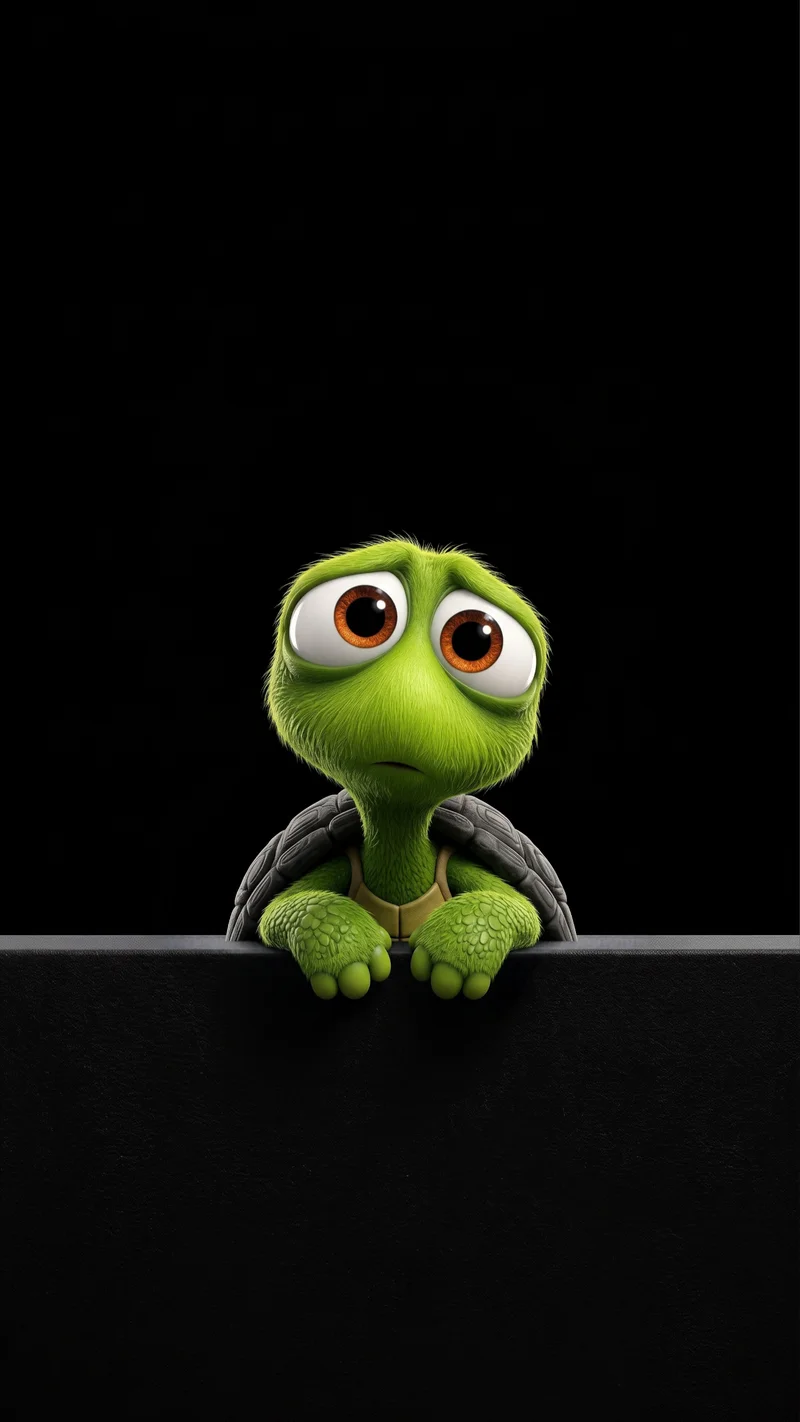 Sad Baby Turtle Green Furry 4K AMOLED Phone Wallpaper Wallpaper | Picmaze