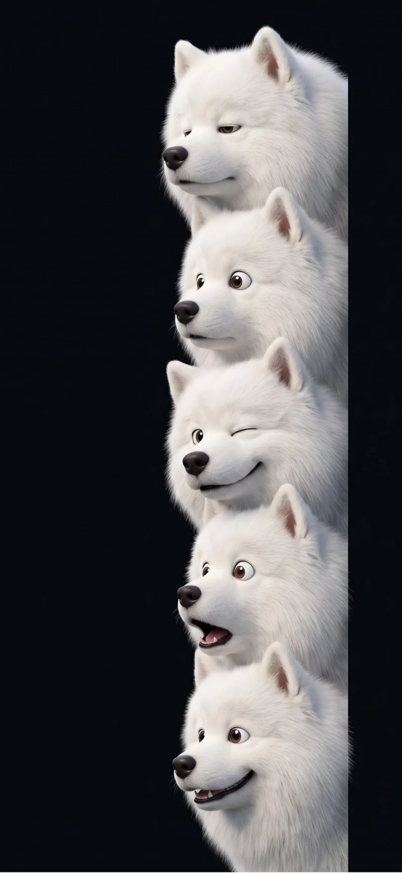 Stacked Fluffy White Dogs 4K Vertical Wallpaper - ios wallpapers mobile Wallpaper | Picmaze