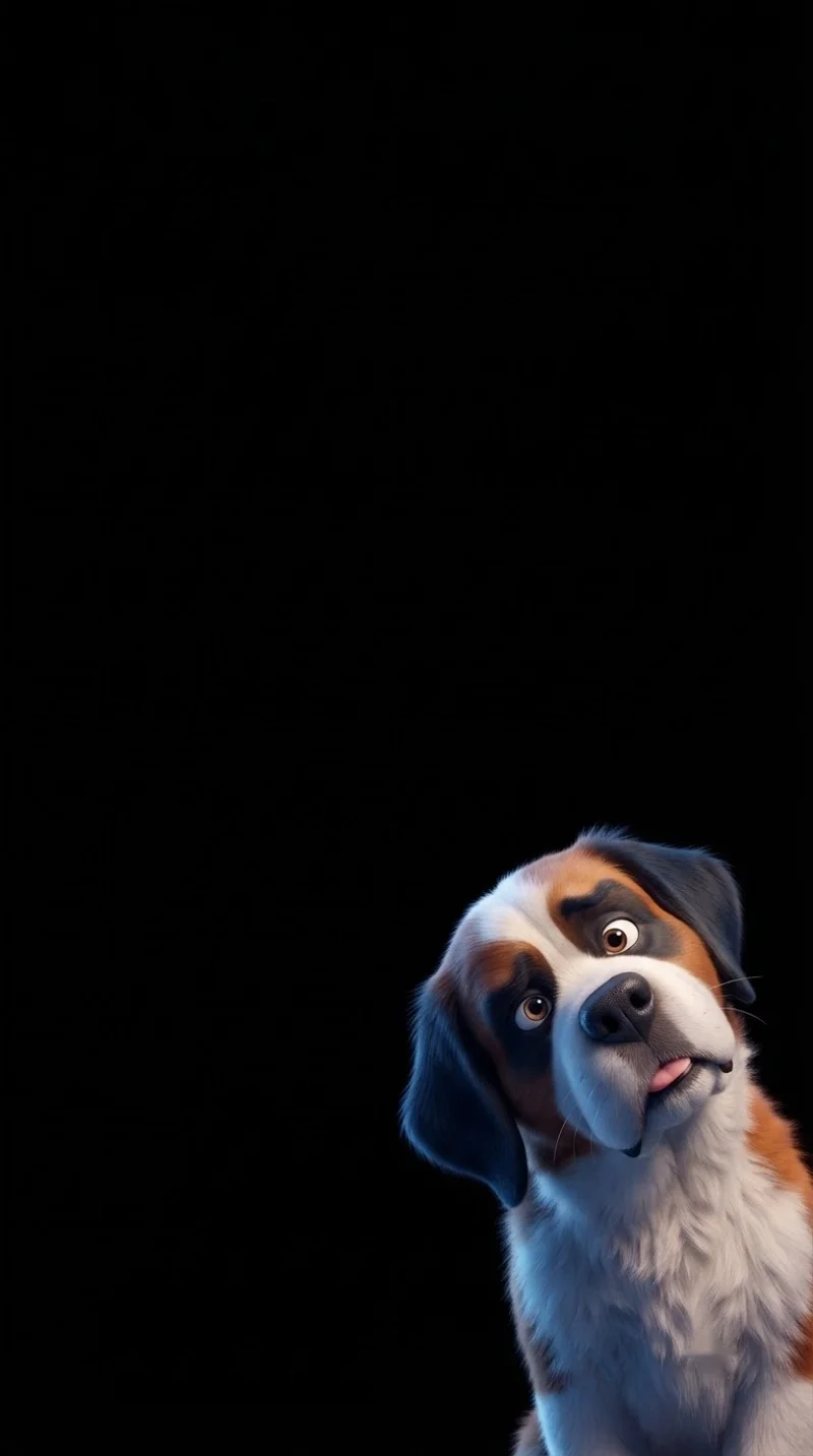 Curious Saint Bernard Dog Peek AMOLED 4K Phone Wallpaper - Dogs wallpaper mobile Wallpaper | Picmaze