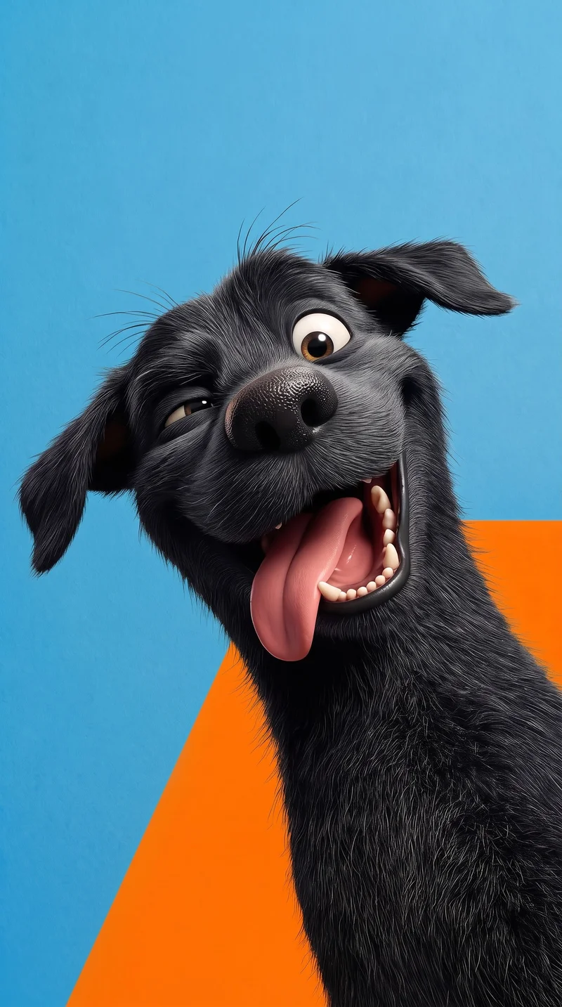 Funny Black Dog Smiling Bright Color 4K Phone Wallpaper - Dogs wallpaper mobile Wallpaper | Picmaze