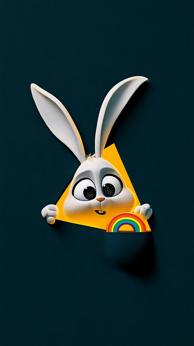 White Rabbit Galaxy Eyes Yellow Triangle 4K Phone Wallpaper - rabbit mobile Wallpaper | Picmaze
