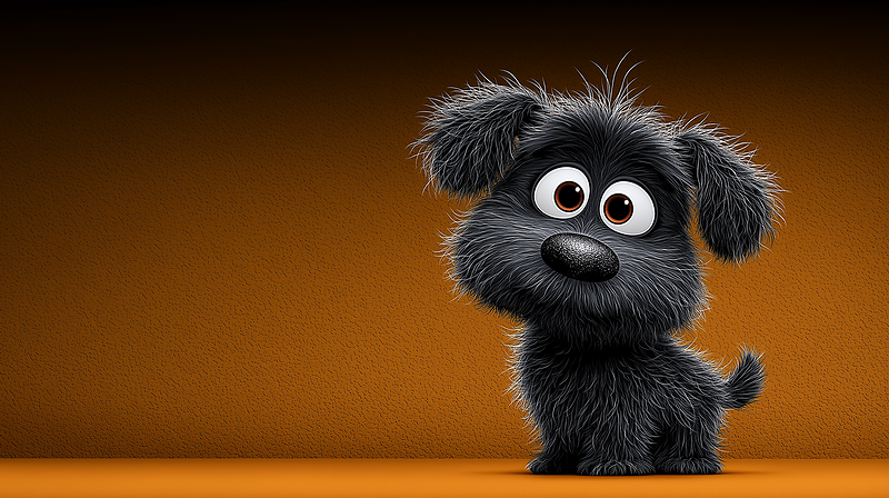 Cute Black Puppy 4K Cartoon Aesthetic Wallpaper - 3D Wallpaper desktop Wallpaper | Picmaze