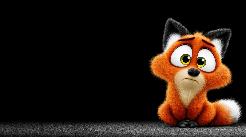 Cute Sad Fox 4K Dark Aesthetic Wallpaper - 3D Wallpaper desktop Wallpaper | Picmaze