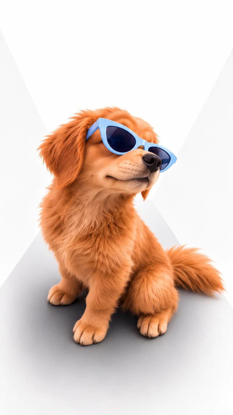 Golden Puppy In Blue Sunglasses 4K Phone Wallpaper Wallpaper | Picmaze