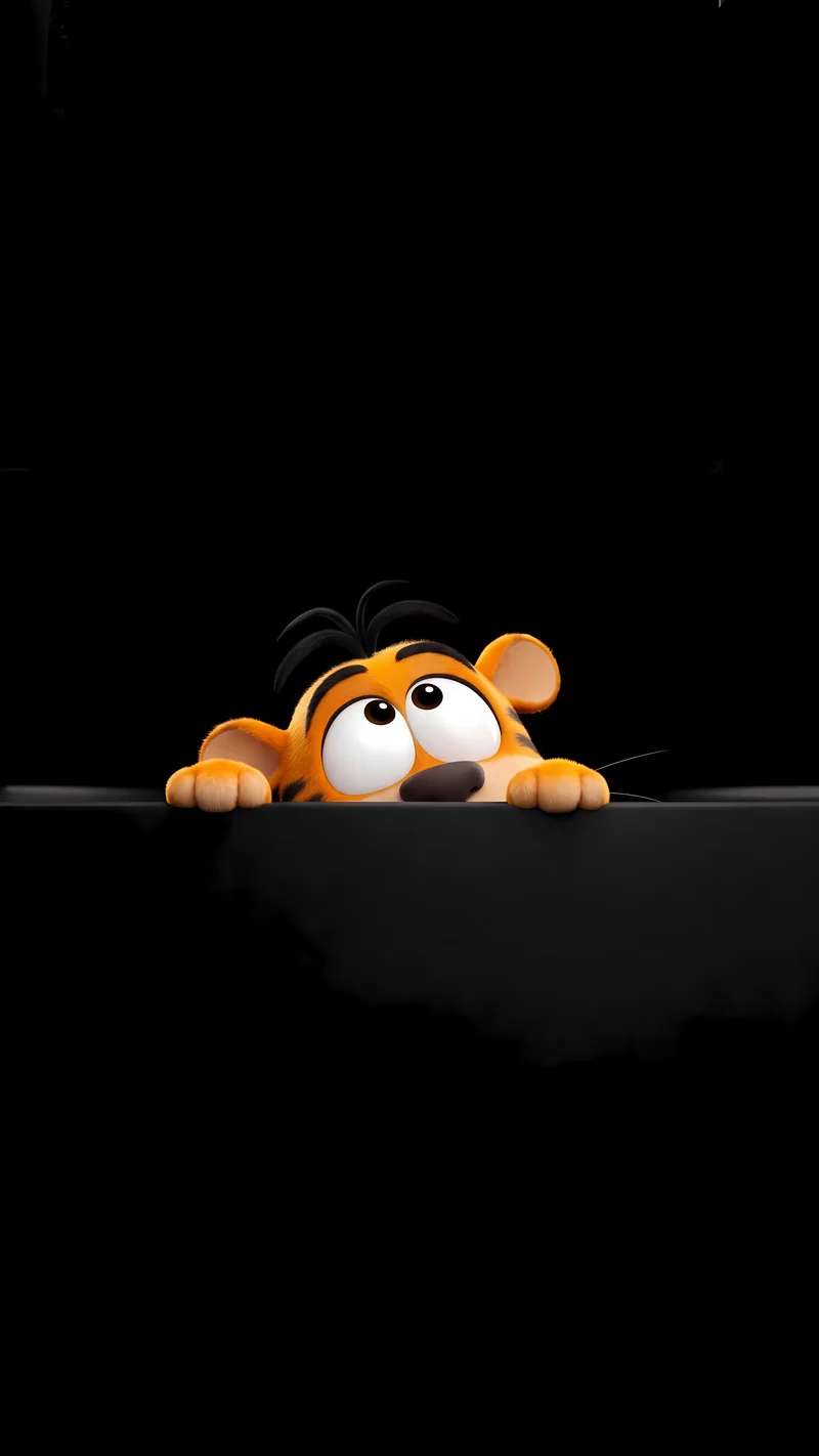 Curious Tiger Peeking Dark AMOLED 4K Phone Wallpaper - Tiger cub wallpapers mobile Wallpaper | Picmaze