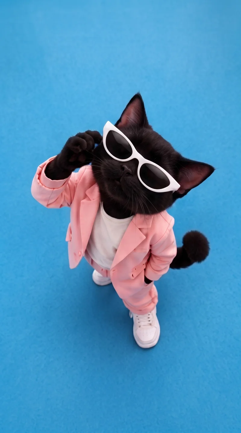 Dressed Cat Sunglasses Pink Suit 4K Phone Wallpaper - Cat Wallpapers mobile Wallpaper | Picmaze
