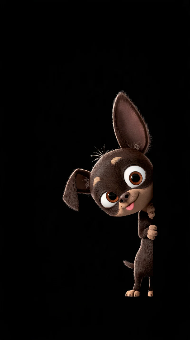 Peeking Puppy Dog Black AMOLED 4K Phone Wallpaper - monkey mobile Wallpaper | Picmaze