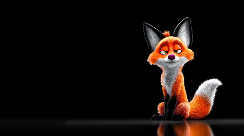 Cute Smiling Fox 4K Dark Aesthetic Wallpaper - 3D Wallpaper desktop Wallpaper | Picmaze