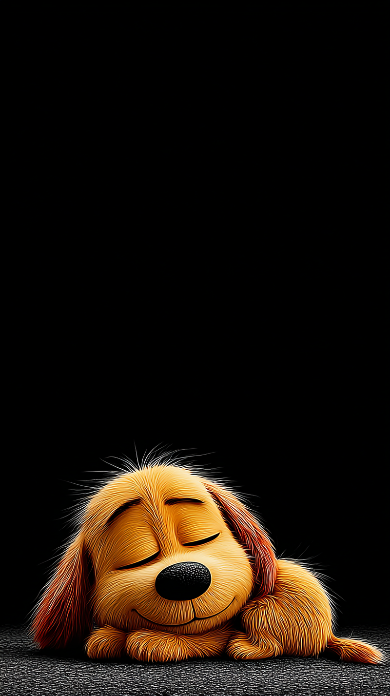 Cute Sleeping Puppy Wallpaper 4K Dark Background - Dogs wallpaper mobile Wallpaper | Picmaze