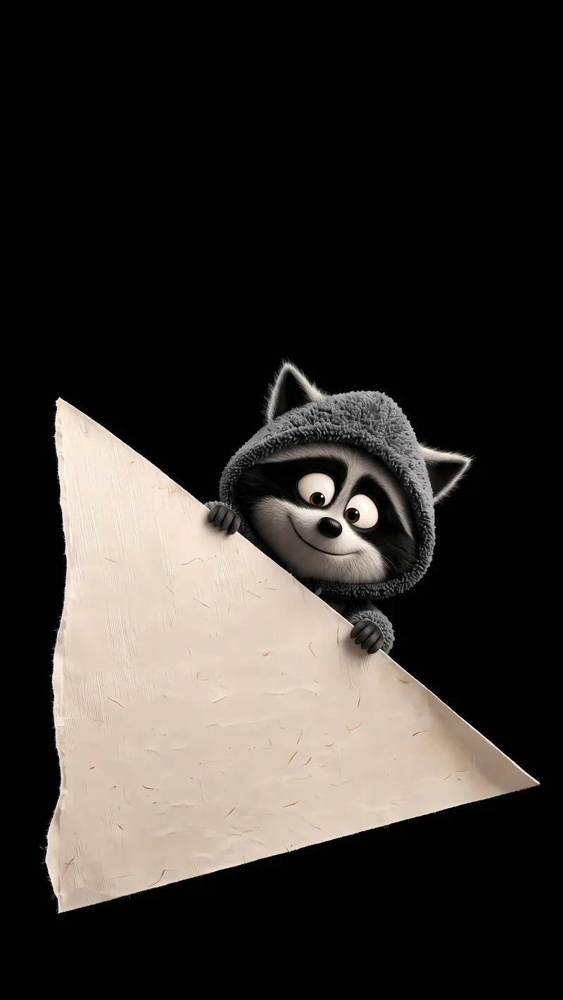 Curious Raccoon Peeking From Behind Paper Dark AMOLED Phone Wallpaper - Cute Raccoon wallpapers mobile Wallpaper | Picmaze