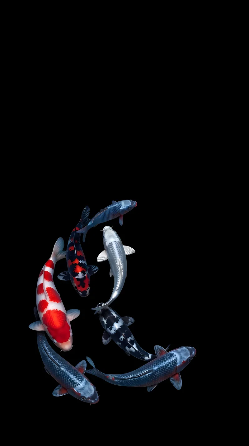 Minimalist Koi Fish Swirl AMOLED 4K Wallpaper - fish wallpapers mobile Wallpaper | Picmaze