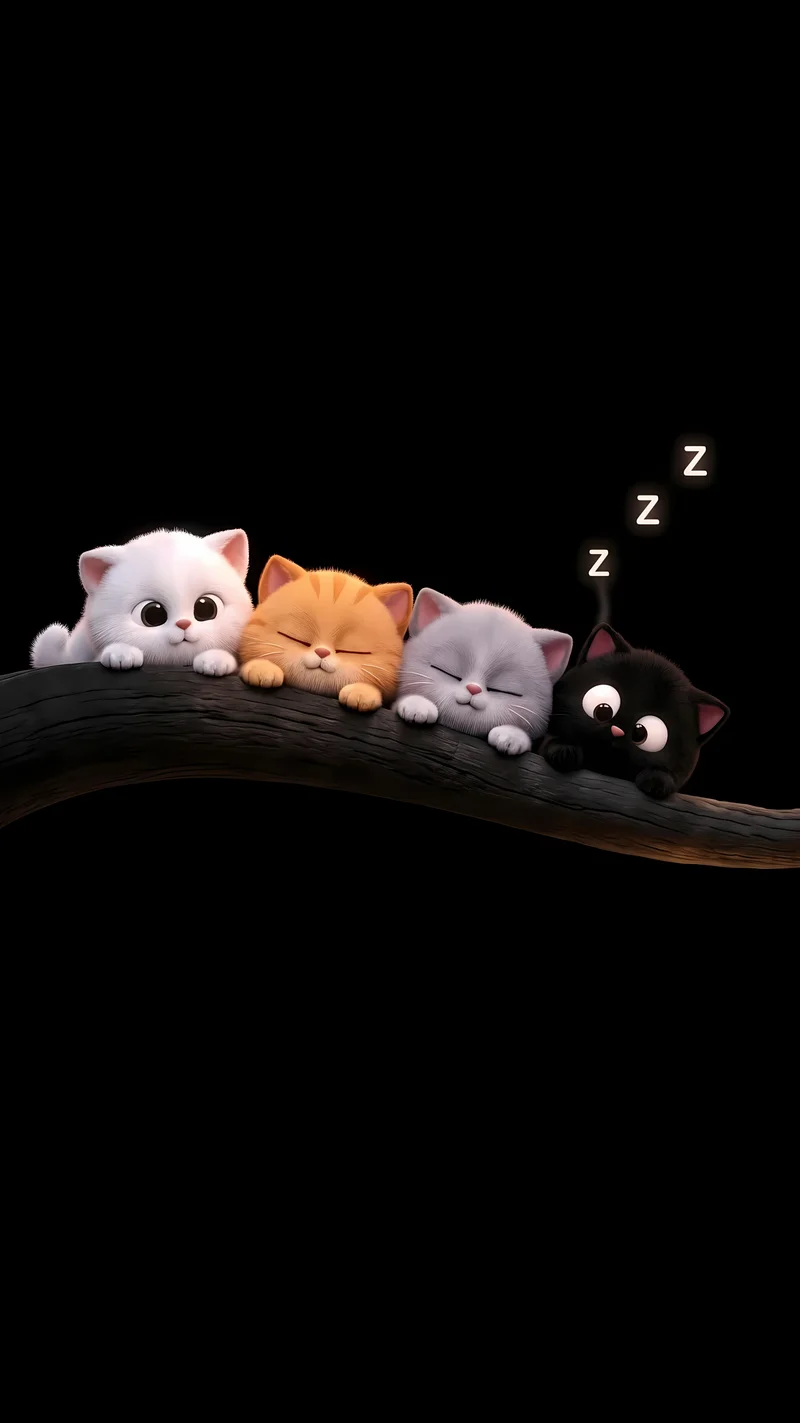 Four Cute Sleeping Kittens AMOLED 4K Phone Wallpaper Wallpaper | Picmaze