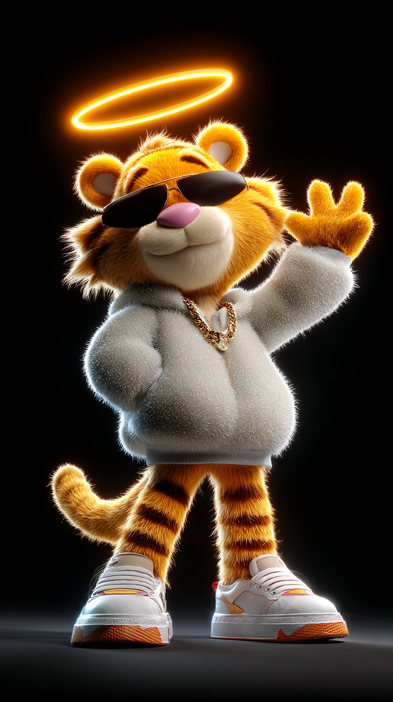 Cool 3D Tiger Cartoon Wallpaper with Halo HD - 3D Wallpaper mobile Wallpaper | Picmaze