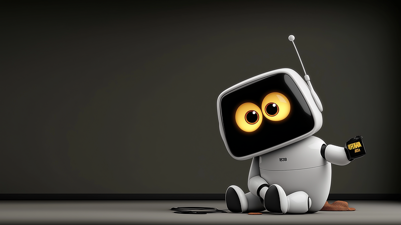 Cute Robot with Glowing Eyes 4K Dark Wallpaper - 3D Wallpaper desktop Wallpaper | Picmaze