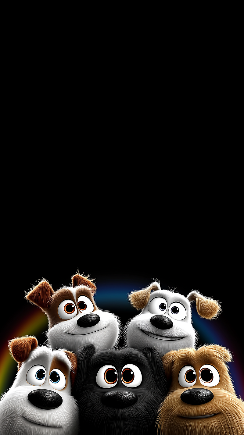 Cute Cartoon Dogs Rainbow Glow Wallpaper 4K - draft mobile Wallpaper | Picmaze