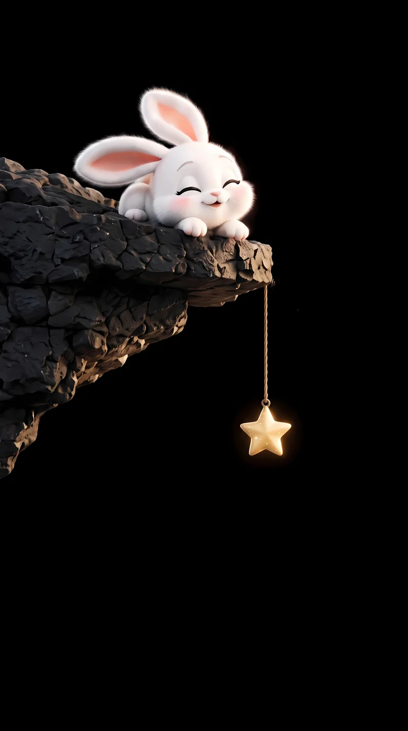 Fluffy White Bunny Reaching For Star AMOLED 4K Phone Wallpaper - Bunny Wallpapers mobile Wallpaper | Picmaze