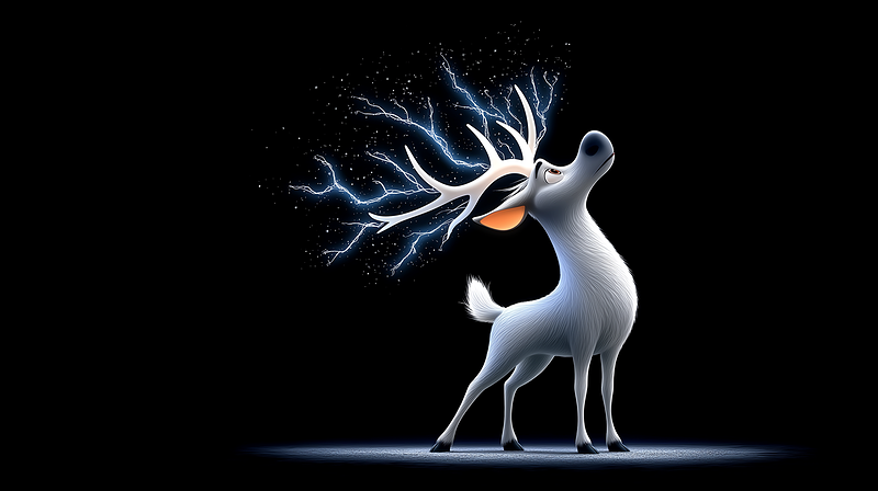 White Stag Lightning Antlers 4K Dark Wallpaper - 3D Wallpaper desktop Wallpaper | Picmaze