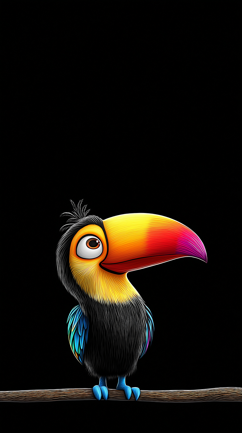 Colorful Toucan Bird Dark Background 4K Wallpaper - NATURE mobile Wallpaper | Picmaze