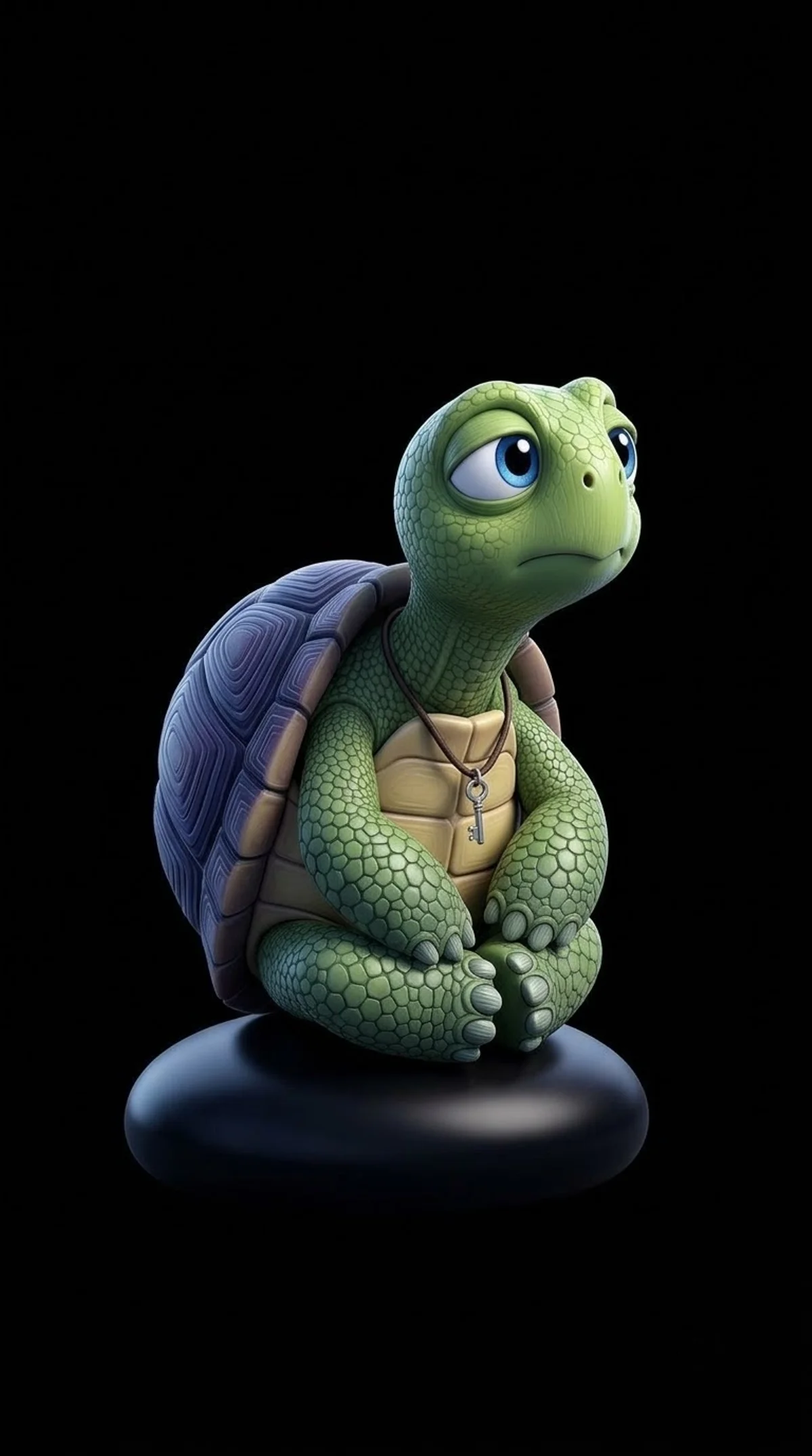 Sad Animated Turtle Key Necklace Dark AMOLED Phone Wallpaper wallpaper - Turtle | Picmaze