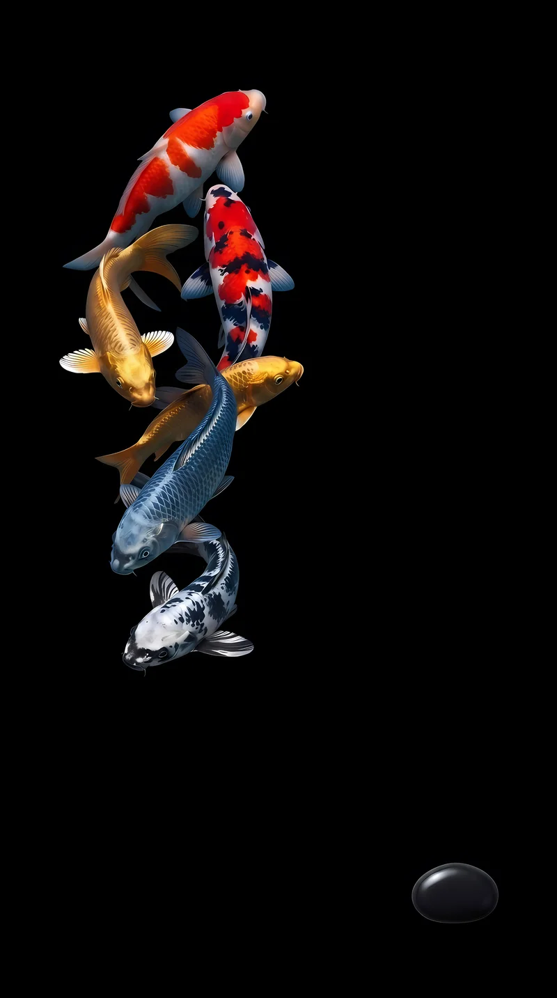 Floating Koi School Zen Stream AMOLED 4K Wallpaper - fish wallpapers mobile Wallpaper | Picmaze
