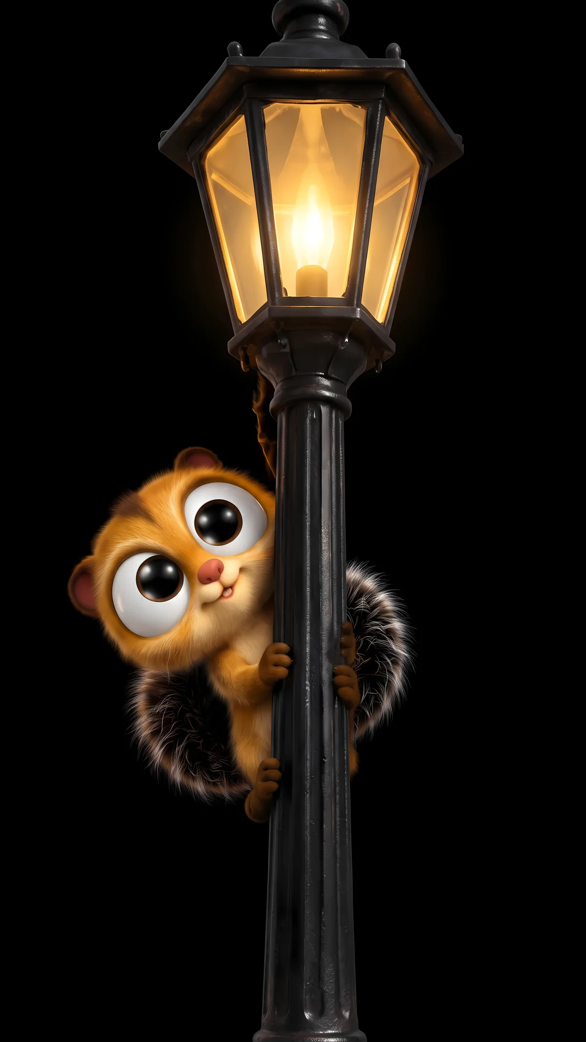 Cute Cartoon Squirrel Lamp Post AMOLED 4K Phone Wallpaper wallpaper - cute squirrel wallpapers | Picmaze