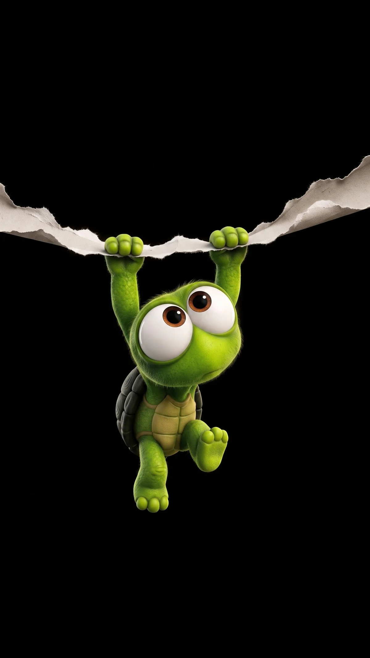 Cute Baby Turtle Hanging Black Minimalist AMOLED Phone Wallpaper wallpaper - Turtle | Picmaze