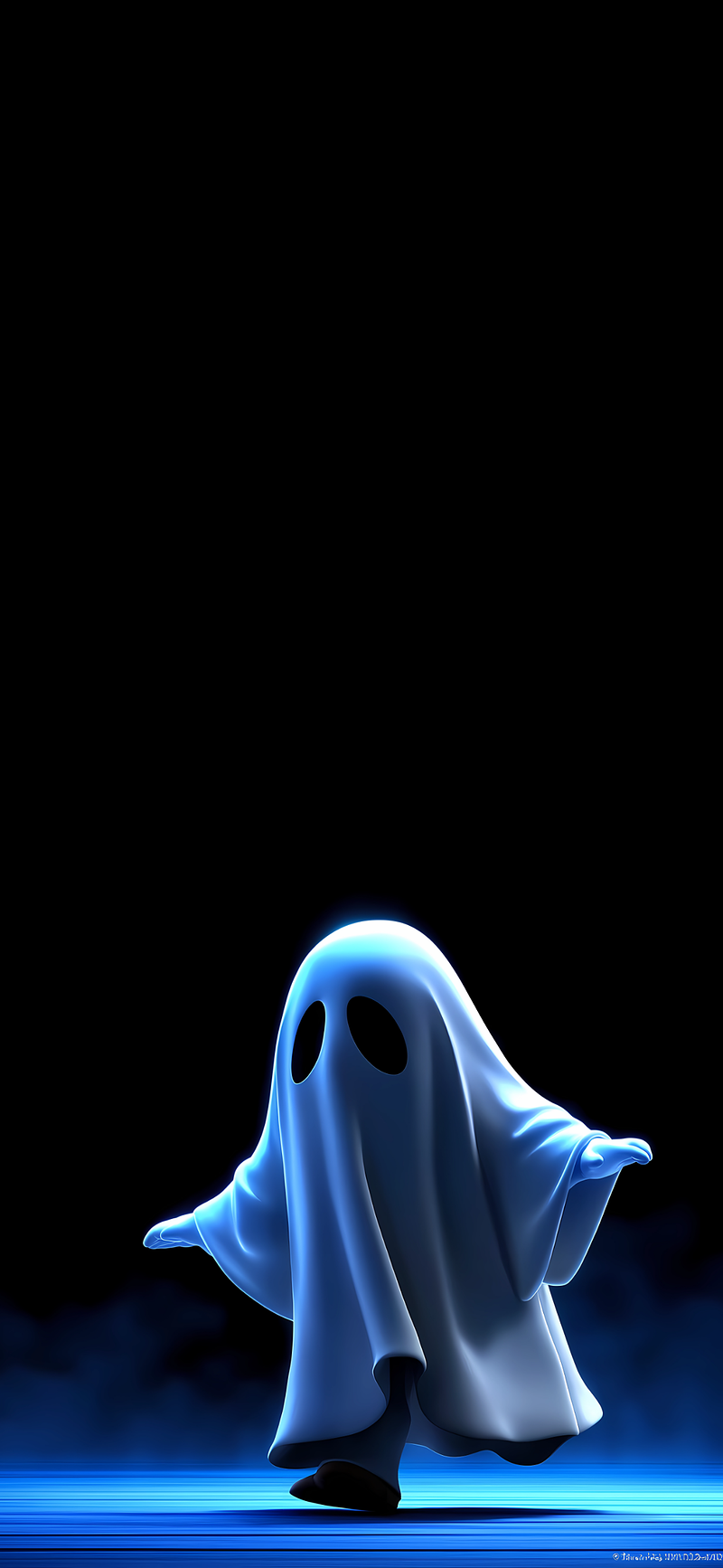 Cute Blue Ghost 3D iPhone Wallpaper HD - ios wallpapers mobile Wallpaper | Picmaze