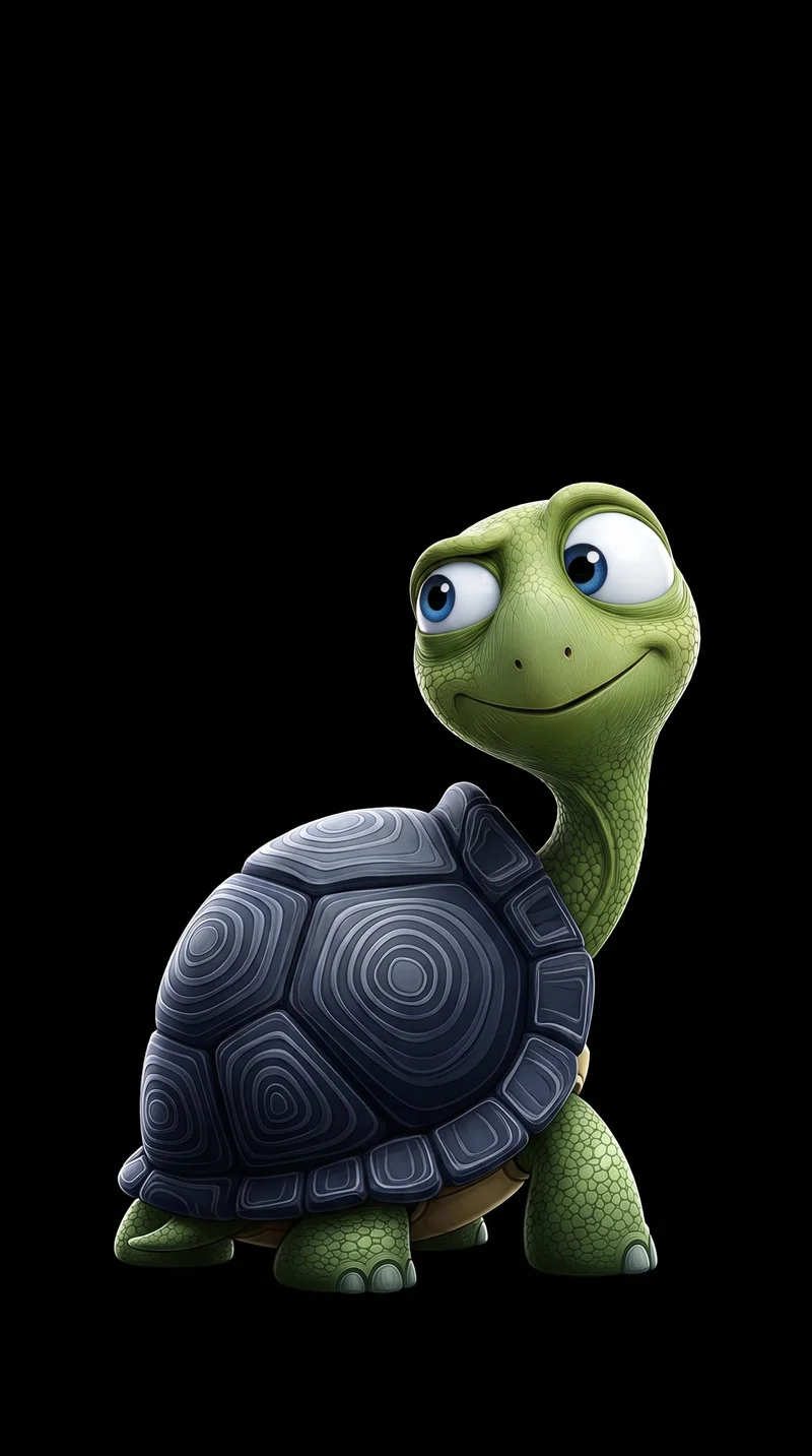 Cute Cartoon Turtle Dark AMOLED 4K Phone Wallpaper - Turtle mobile Wallpaper | Picmaze