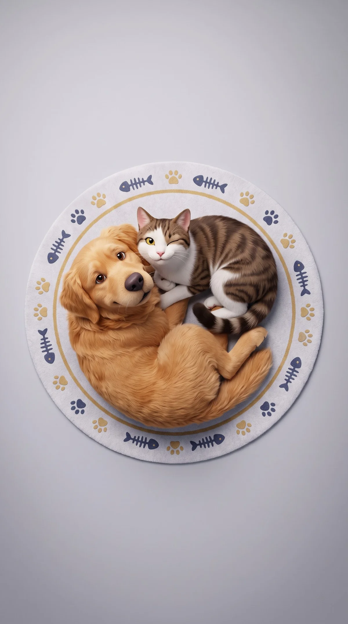 Cozy Golden Retriever and Winking Tabby Cat Duo Wallpaper wallpaper - cat & dog wallpapers | Picmaze