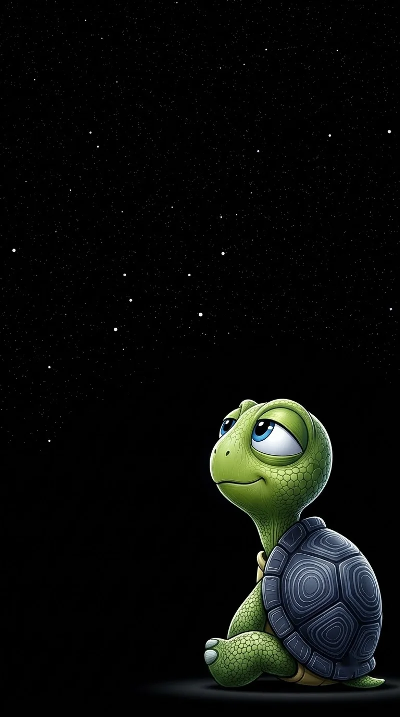 Cute Turtle Staring At Stars 4K AMOLED Phone Wallpaper - Turtle mobile Wallpaper | Picmaze