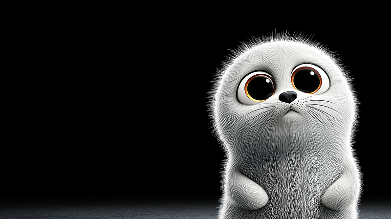 Cute White Seal Cartoon 4K Dark Aesthetic Wallpaper - Desktop Wallpapers  desktop Wallpaper | Picmaze