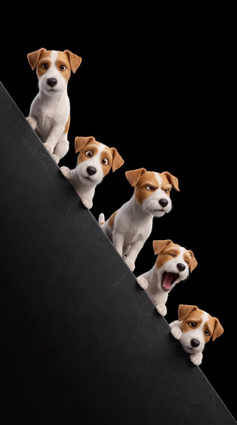 Funny Cartoon Terrier Dogs Dark AMOLED 4K Phone Wallpaper Wallpaper | Picmaze