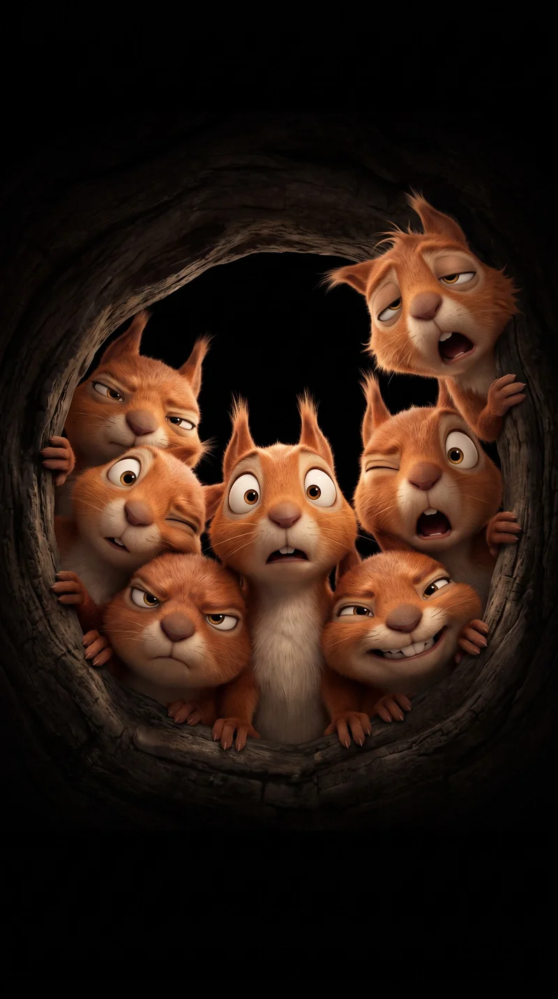 Funny Cartoon Squirrels Dark AMOLED 4K Phone Wallpaper Wallpaper | Picmaze