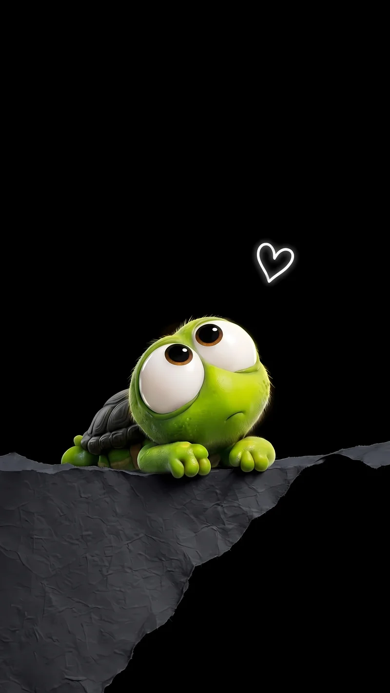 Cute Turtle Black AMOLED 4K Phone Wallpaper Wallpaper | Picmaze