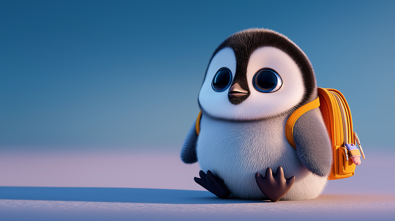Cute Baby Penguin with Backpack 4K Wallpaper - 3D Wallpaper desktop Wallpaper | Picmaze