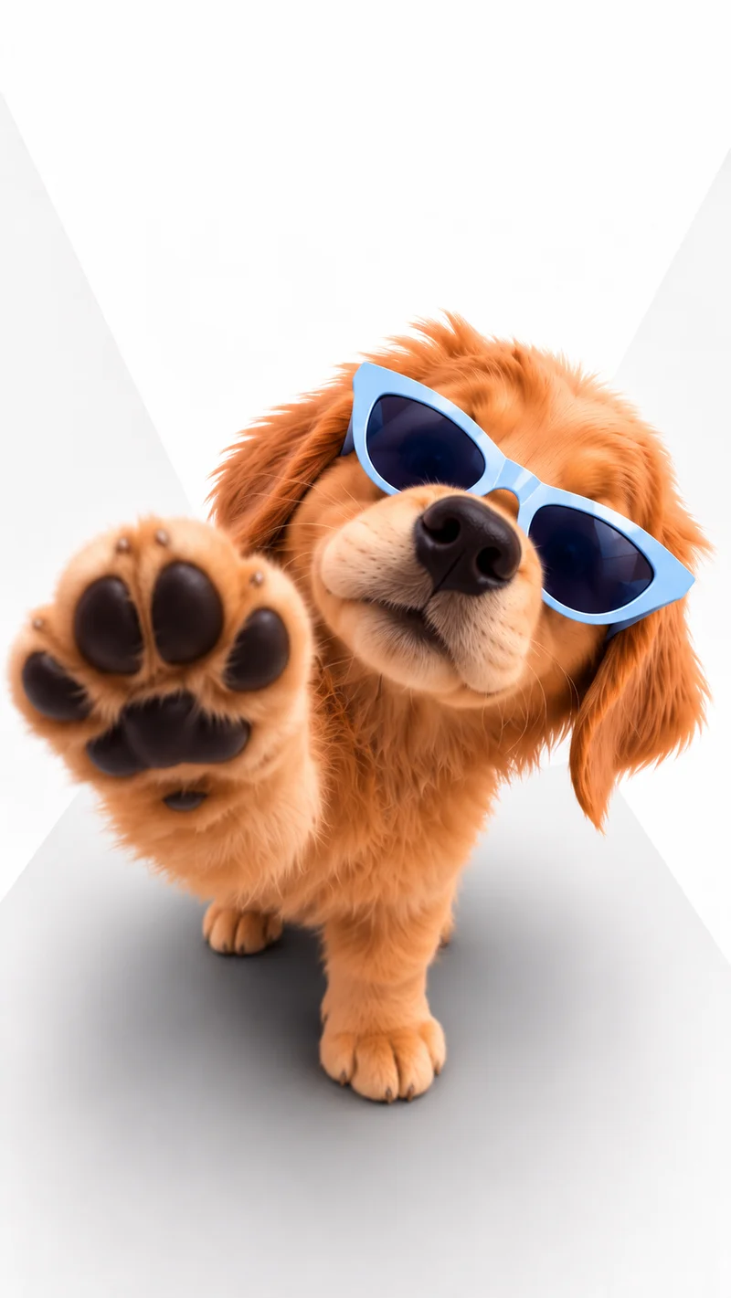 Golden Puppy In Blue Sunglasses 4K Phone Wallpapers Wallpaper | Picmaze