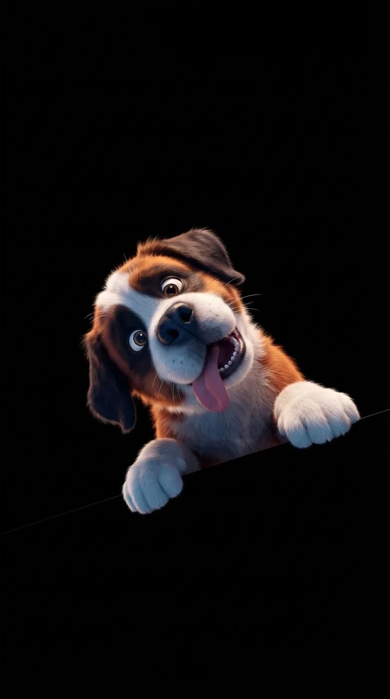 Cute Cartoon Puppy Peeking 4K AMOLED Phone Wallpaper - Dogs wallpaper mobile Wallpaper | Picmaze